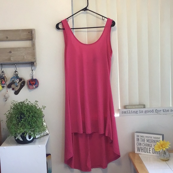 Angie Dresses & Skirts - ‘Angie’ Deep Pink Long Hi-Low Sleeveless Dress